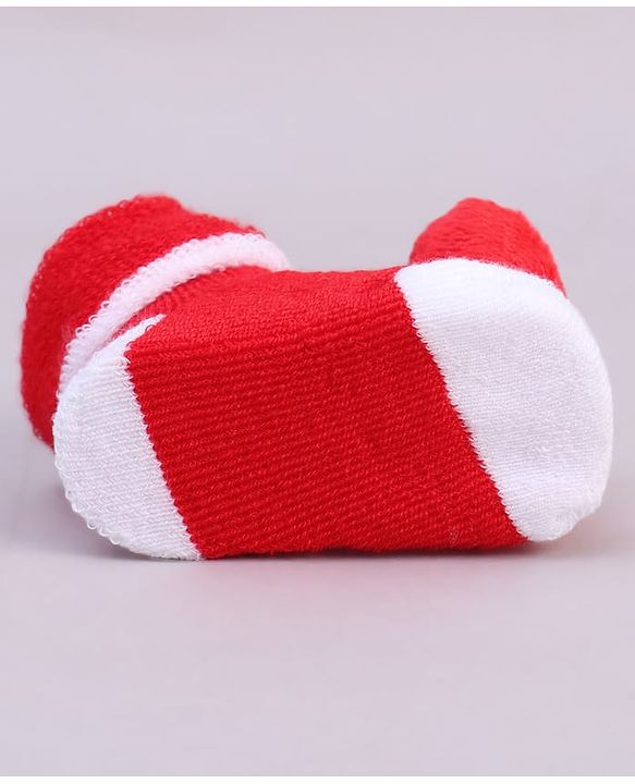 Cute Walk by Babyhug Fabric Socks With Tomato Applique - Red