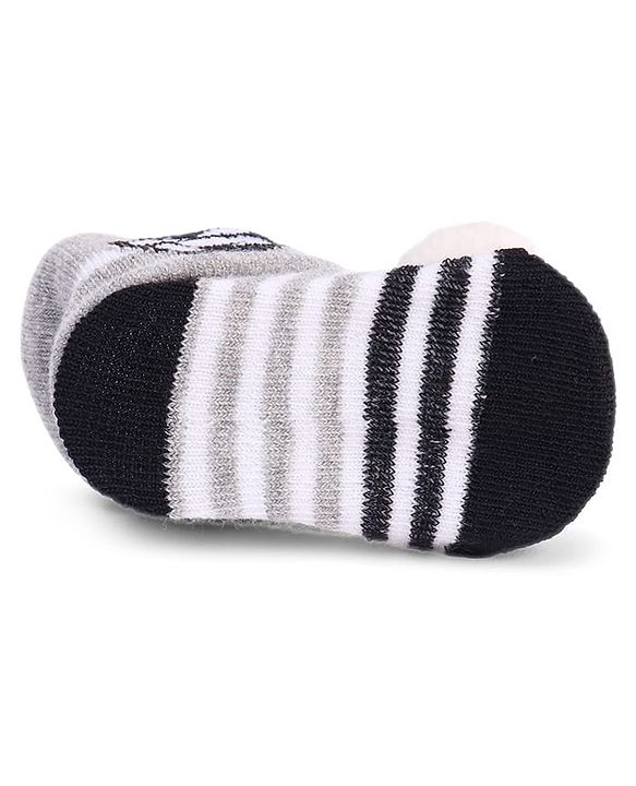 Cute Walk by Babyhug Designed Socks With Football Applique - Black