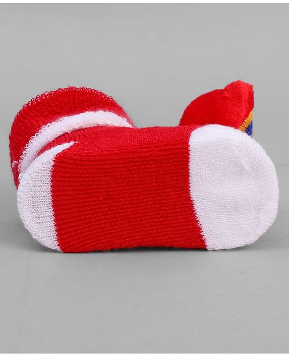 Cute Walk by Babyhug Socks With Vehicle Applique - Red