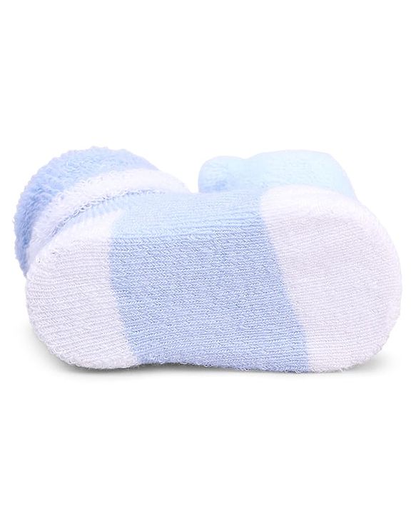 Cute Walk by Babyhug Fabric Socks With Bear Applique - Light Blue