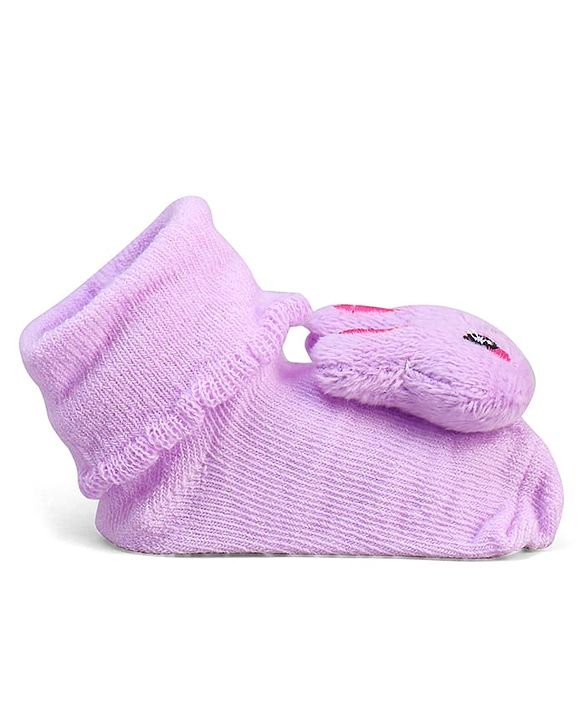 Cute Walk by Babyhug Socks With Bear Applique - Purple
