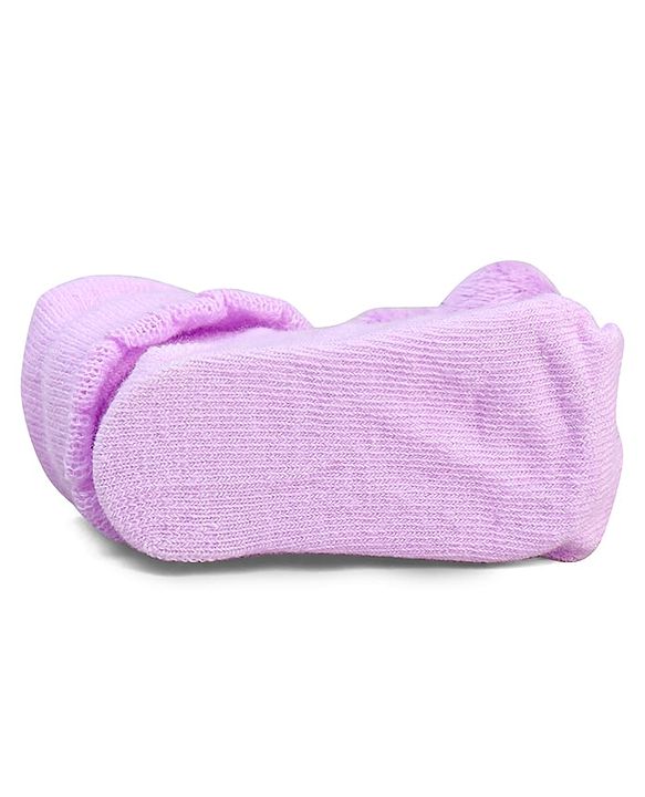 Cute Walk by Babyhug Socks With Bear Applique - Purple