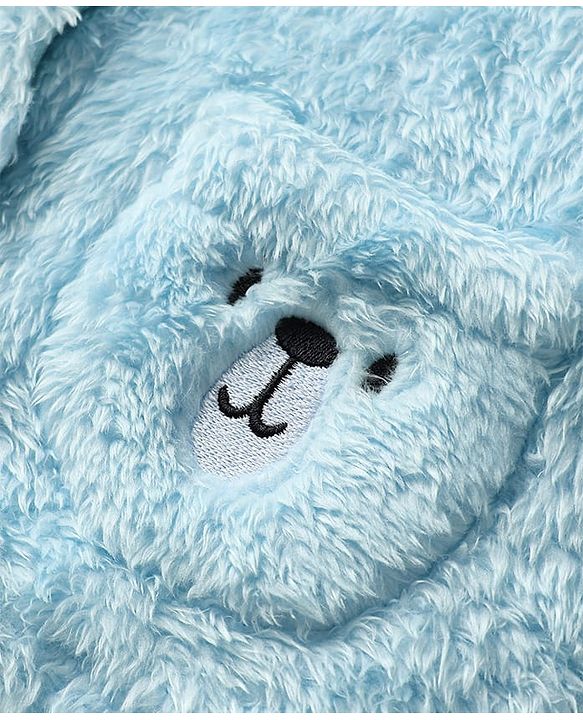 Babyhug Sherpa Fur Knit Full Sleeves Hooded Winter Fur Jacket With Ear Applique - Yellow