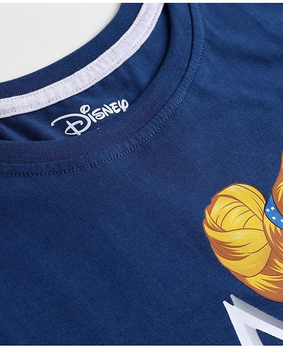 Pine Kids Disney Single Jersey Knit Half Sleeves T-Shirt with Cinderella Graphics - Blue