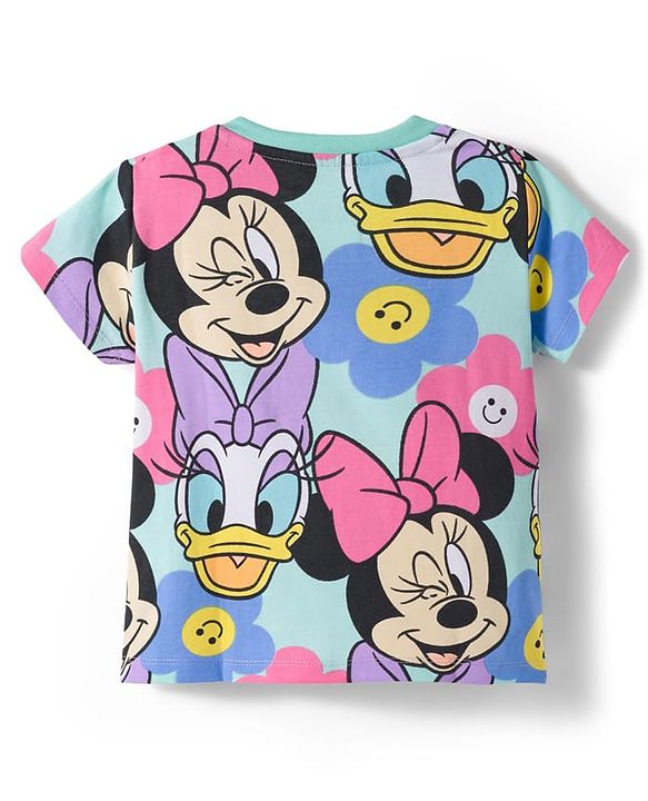 Babyhug Disney Single Jersey Knit Half Sleeves T-Shirt with Minnie & Friends Graphic - Multicolor