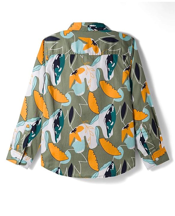 Pine Kids Cotton Woven Full Sleeves Printed Shirt - Multicolour