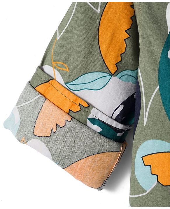 Pine Kids Cotton Woven Full Sleeves Printed Shirt - Multicolour