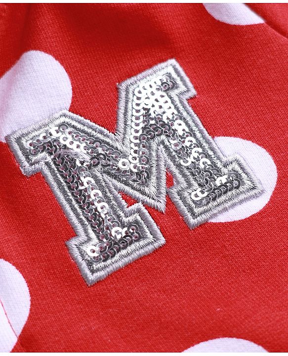 Babyhug Disney Terry Knit Full Sleeves Hooded Sweatjacket With Minnie Mouse Graphics & Bow Applique - Red