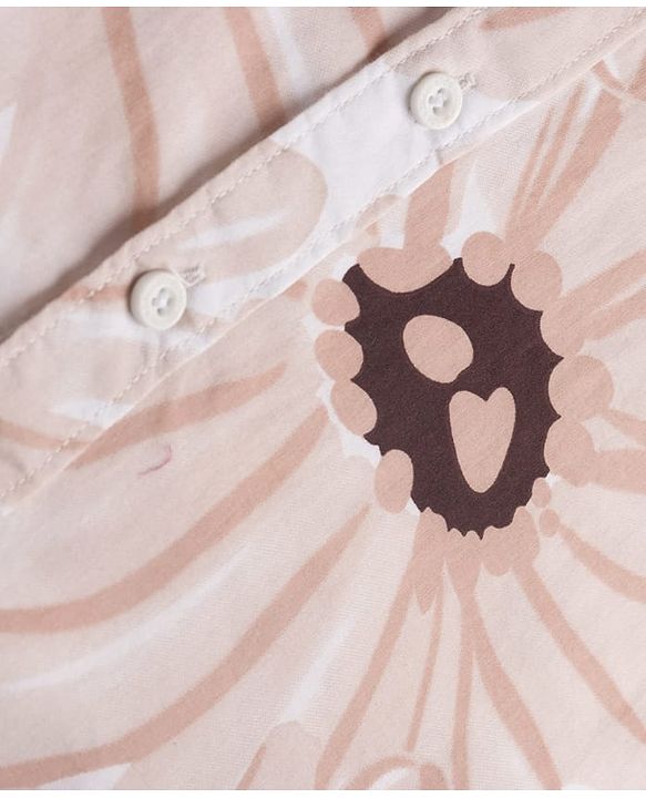 Pine Kids Cotton Woven Full Sleeves Shirt with Floral Print - Tan
