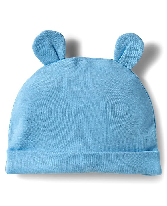 Babyhug Disney Interlock Knit Half Sleeves Onesie Leggings & Cap with Winnie the Pooh Graphic - Light Blue