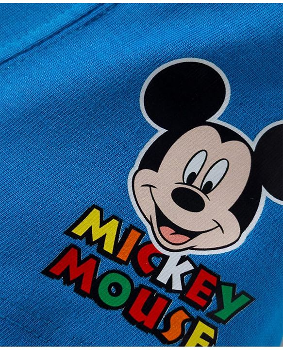 Babyhug Disney Single Jersey Knit Trunks with Mickey Mouse Graphics Pack of 3 - White & Blue