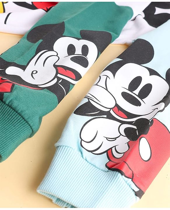 Pine Kids Disney Terry Knit Drop Shoulder Full Sleeves Sweatshirt With Mickey Mouse Graphics - Multicolor