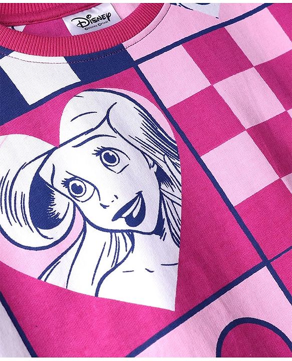 Pine Kids Disney Terry Knit Full Sleeves Sweatshirt With Disney Princess Print - Dark Pink (Design May Vary)