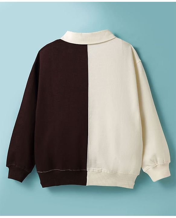 Pine Kids Cotton Knit Full Sleeves Cut & Sew Sweatshirt with Text Graphic - Multicolor
