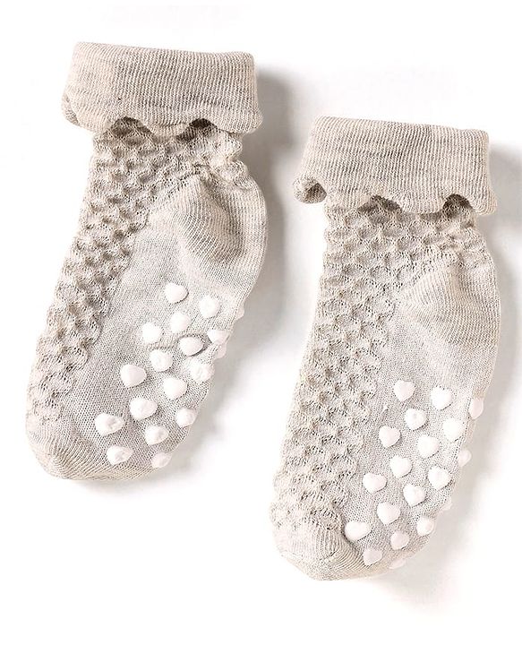 Cute Walk by Babyhug Knit Ankle Length Anti Skid Anti Bacterial Socks with Cable Knit Design Pack of 3 - Pink Light Blue & Grey