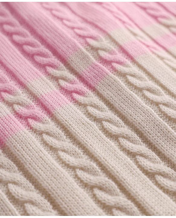 Pine Kids Knit Full Sleeves Front Open Hooded Sweater with Cable Knit Design - Pink