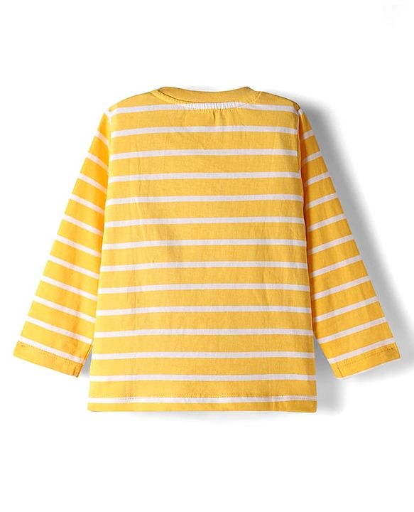 Babyhug 100% Cotton Knit Full Sleeves T-Shirt with Animal Graphic Pack of 3 - Navy Blue Yellow & Light Blue