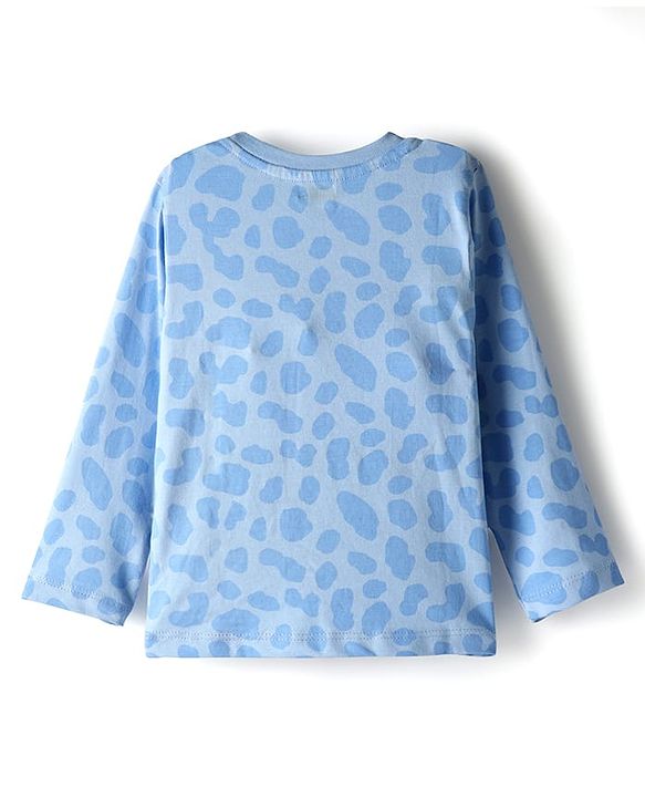 Babyhug 100% Cotton Knit Full Sleeves T-Shirt with Animal Graphic Pack of 3 - Navy Blue Yellow & Light Blue