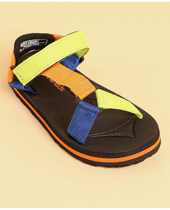 Pine Kids Velcro Closure Sandals - Orange & Blue