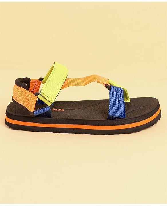 Pine Kids Velcro Closure Sandals - Orange & Blue