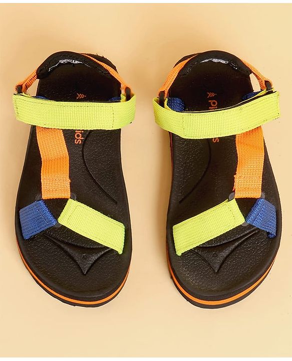 Pine Kids Velcro Closure Sandals - Orange & Blue