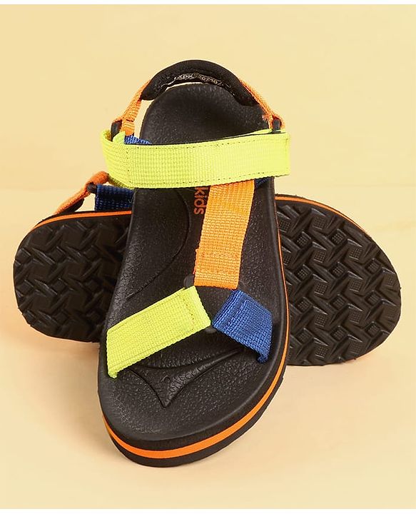Pine Kids Velcro Closure Sandals - Orange & Blue