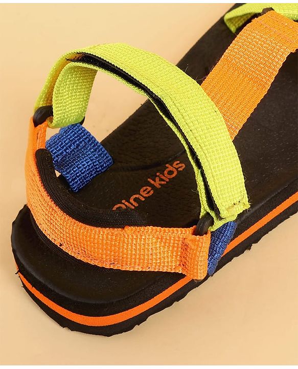 Pine Kids Velcro Closure Sandals - Orange & Blue