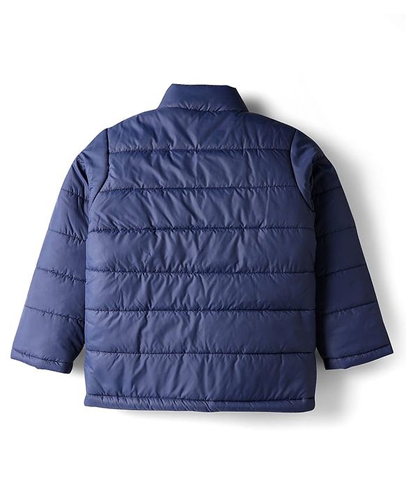 Pine Kids Woven Full Length Solid Padded Jacket - Navy Blue