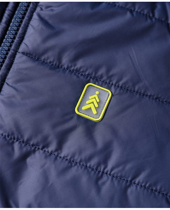 Pine Kids Woven Full Length Solid Padded Jacket - Navy Blue