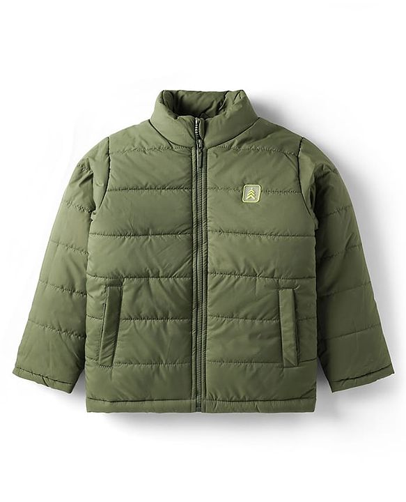Pine Kids Woven Full Length Solid Padded Jacket - Navy Blue