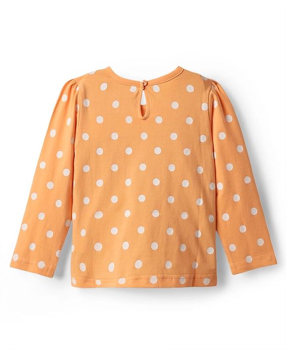 Babyhug 100% Cotton Knit Full Sleeves T-Shirts with Floral & Polka Dots Print Pack of 3 - Grey Pink & Orange