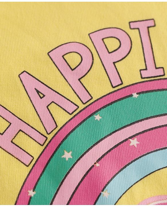 Babyhug 100% Cotton Knit Full Sleeves Striped T-Shirts with Star Polka Dots & Rainbow Print Pack of 3 - Pink Yellow & White