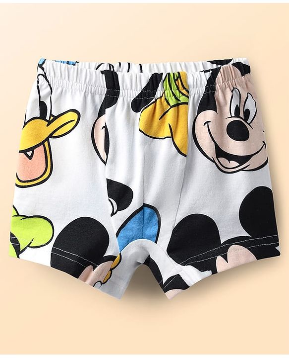 Babyhug Disney 100% Cotton Trunks With Mickey & Friends Graphic Pack Of 3 - Multi Colour