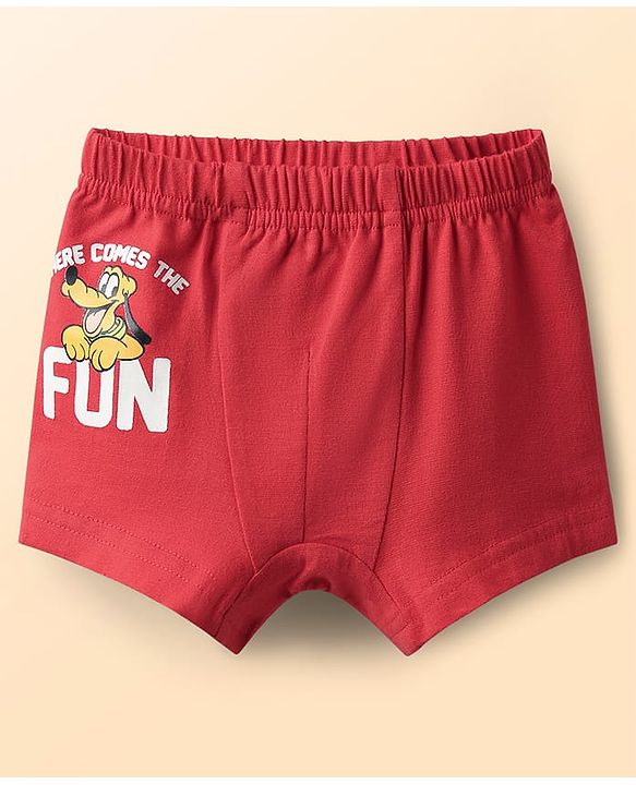 Babyhug Disney 100% Cotton Trunks With Mickey & Friends Graphic Pack Of 3 - Multi Colour