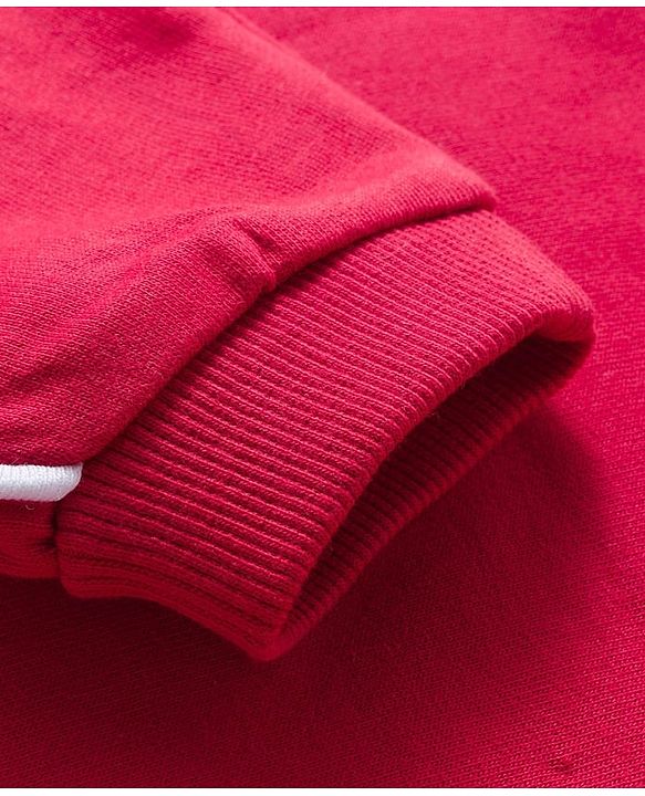 Babyhug Cotton Knit Full Sleeves Overlapped Sweatshirt With New York Print - Red