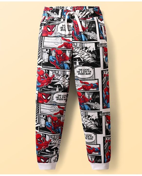 Pine Kids Marvel Single Jersey Knit Half Sleeves Co-ords Night Suit with Spider Man Graphics - Multicolor