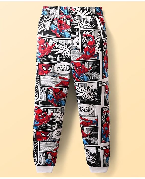 Pine Kids Marvel Single Jersey Knit Half Sleeves Co-ords Night Suit with Spider Man Graphics - Multicolor