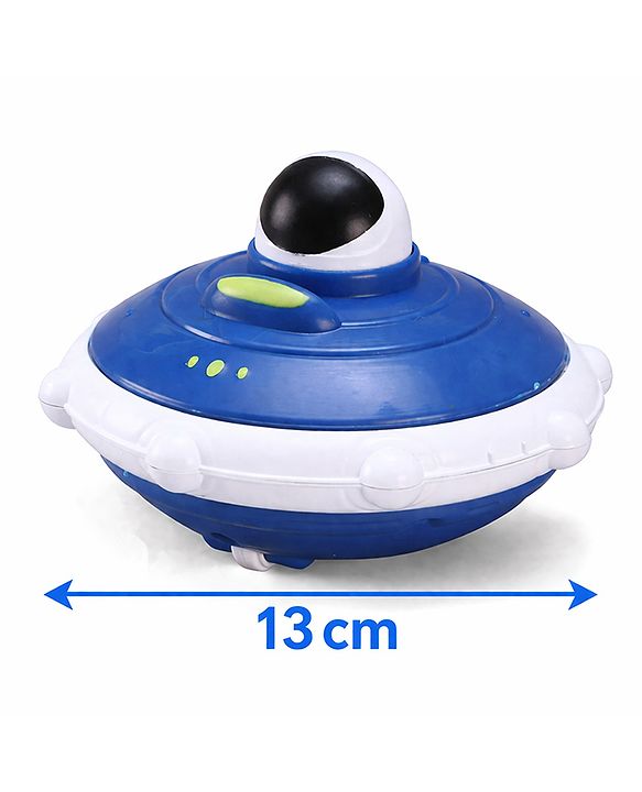 Babyhug Press & Go Spaceship Toy for Kids - Blue| Battery-Free Push & Go Toy| Space-Themed Toy for Motor Skill Development & Fun Play| Imaginative Play| Gifting Option