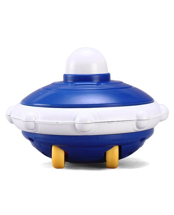 Babyhug Press & Go Spaceship Toy for Kids - Blue| Battery-Free Push & Go Toy| Space-Themed Toy for Motor Skill Development & Fun Play| Imaginative Play| Gifting Option
