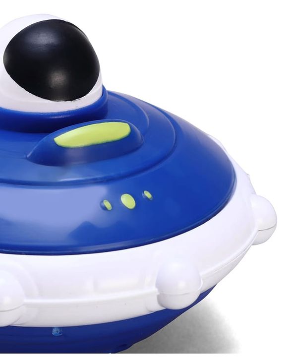Babyhug Press & Go Spaceship Toy for Kids - Blue| Battery-Free Push & Go Toy| Space-Themed Toy for Motor Skill Development & Fun Play| Imaginative Play| Gifting Option