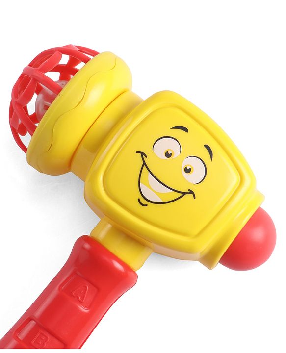 Babyhug Hammer Toy for Babies with Rattle Sound  Yellow| ABS Plastic Baby Activity Toy| Improves Motor Skills & Sensory Development| Easy Grip Manual Hammer Toy| Toddler Gifting Option
