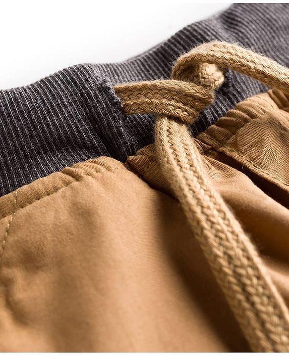 Babyhug Poplin Woven Mid Thigh Solid Colour Shorts - Khaki
