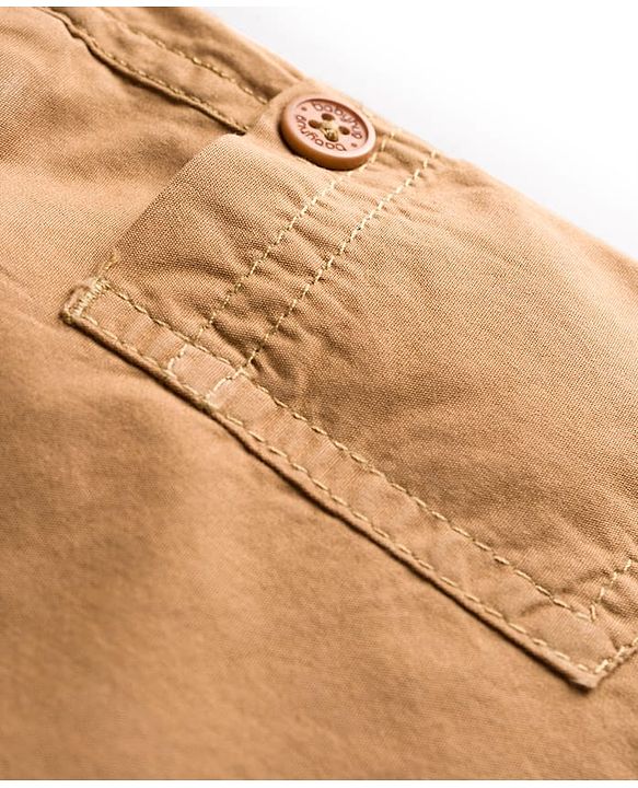 Babyhug Poplin Woven Mid Thigh Solid Colour Shorts - Khaki