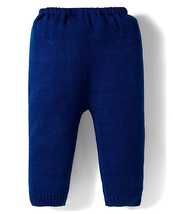 Babyhug Knit Full Sleeves Sweater Set with Star Design - Navy Blue
