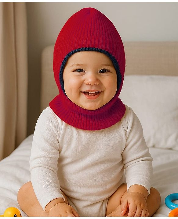 Babyhug Solid Color Woollen Cap - Diameter 12 cm