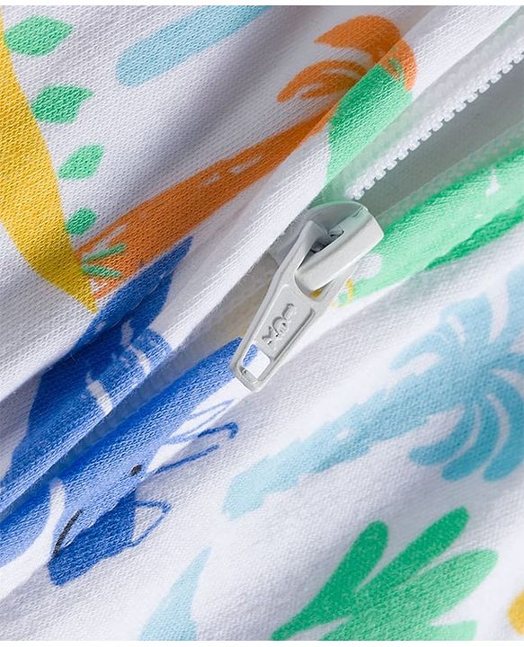 Babyhug Cotton Full Sleeves Sleepsuit With Dinosaur Print And Stripes Pack of 2 - Multicolor