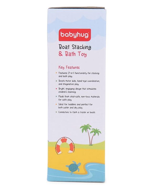 Babyhug Bath Time Floating Boats| Bath Toys for Kids| 10 Boats| Multi-Color Toddler Activity Toy| Baby Tub Toy