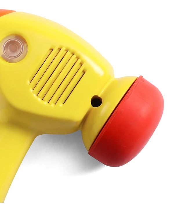 Babyhug Musical Hammer Toy with Light & Music - Yellow | Soft Rubber Head Baby Hammer Toy | Improves Motor Skills| Easy Grip Handle | Safe for Toddlers | Non-Toxic | BIS Certified