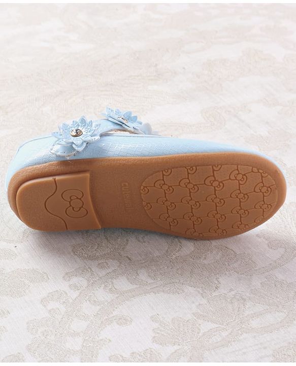 Cute Walk by Babyhug Velcro Closure Ballerinas With Floral Applique - Fuchsia