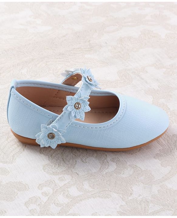 Cute Walk by Babyhug Velcro Closure Ballerinas With Floral Applique - Fuchsia